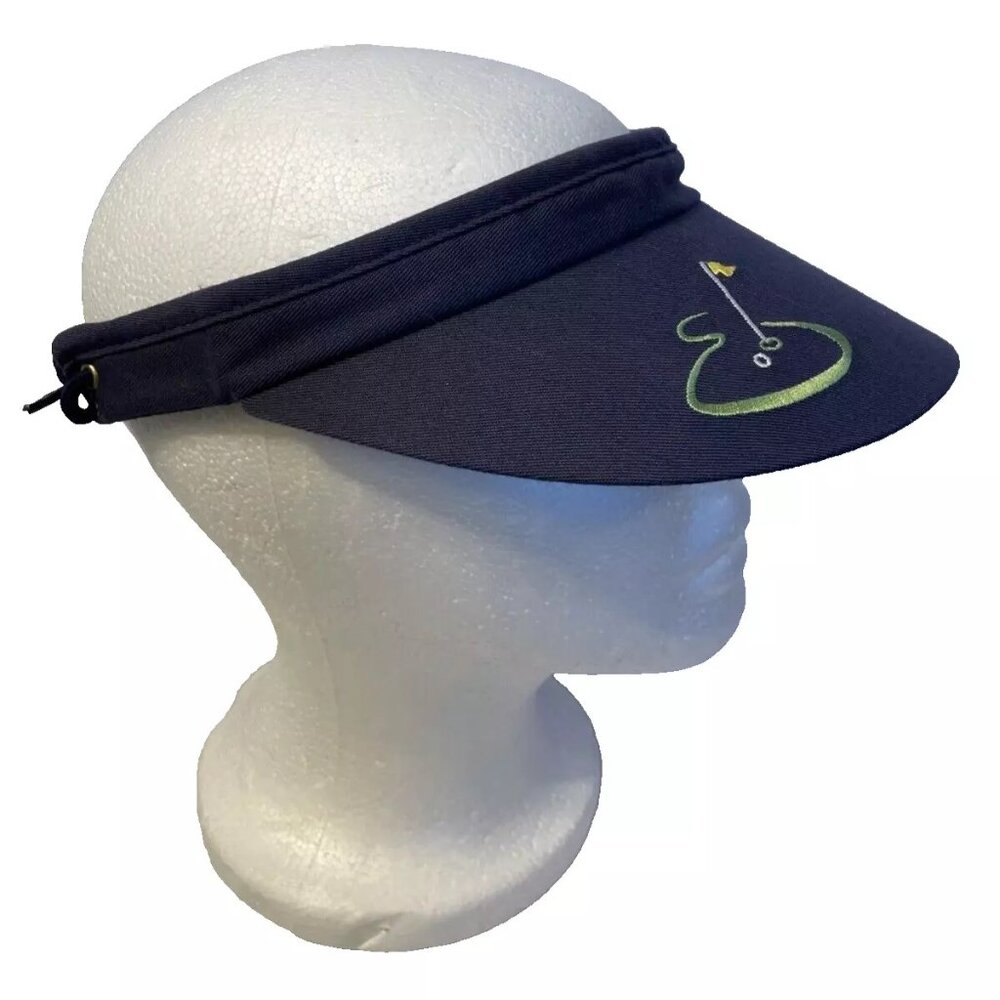 Town Talk Womens Decorated Blue Golf Visor Twisted Cord Sun Hat